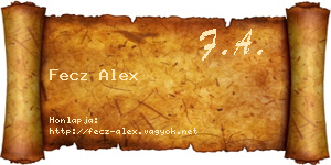 Fecz Alex névjegykártya